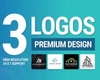3 Custom Real Estate Logo, House Logo, Real Estate Agent, Realtor Logo