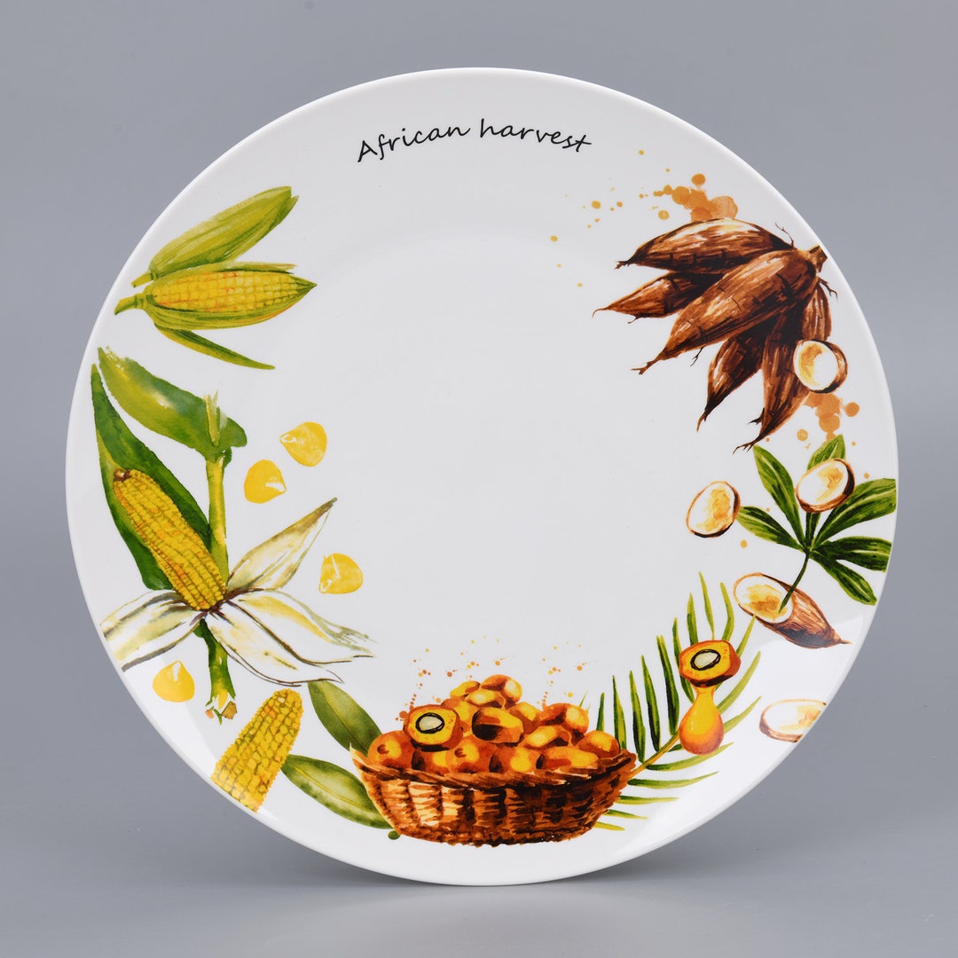 2 Side Plates African Dinnerware Set of 2 Harvest Etsy