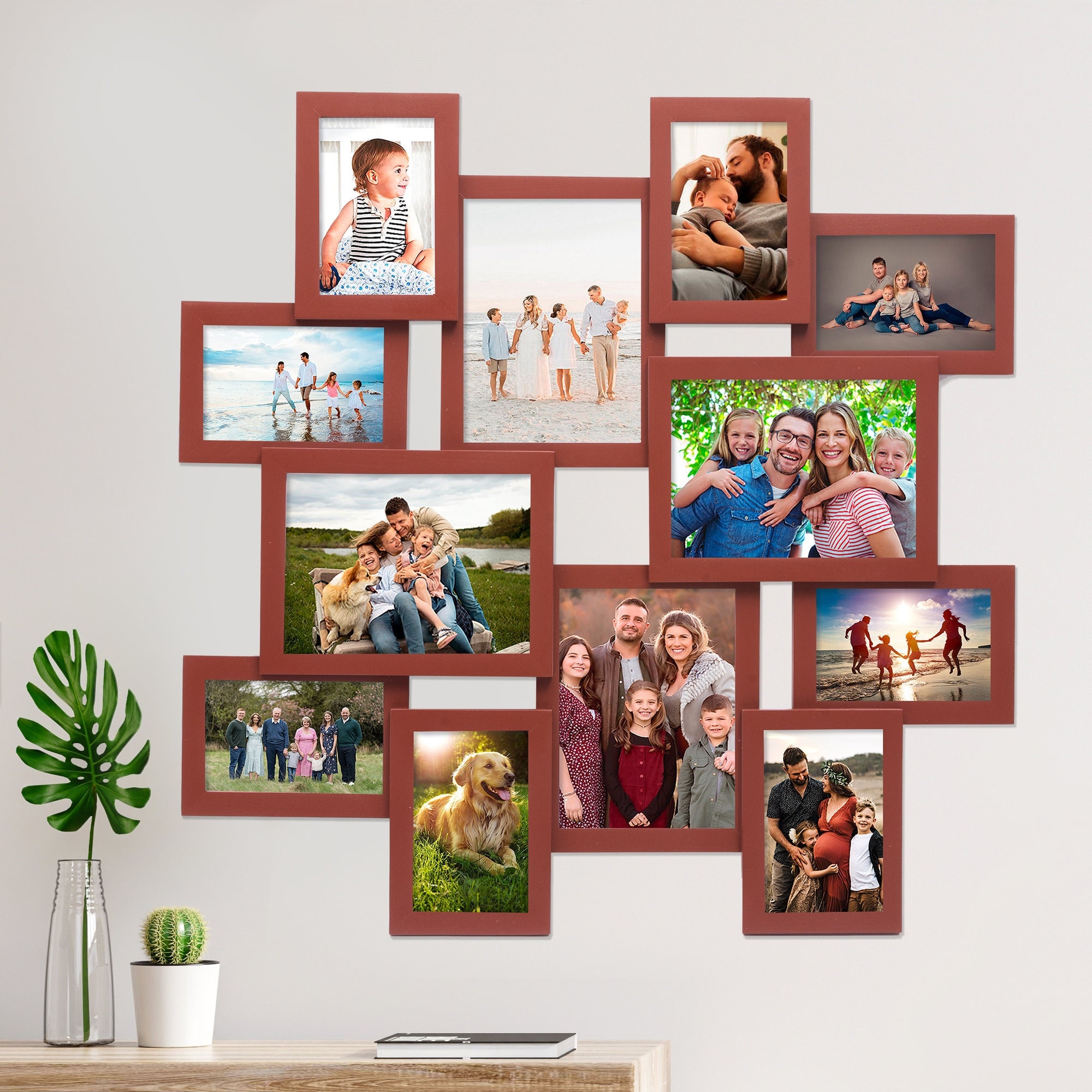 Lavish home collage picture frame with 8 openings for 4x6 photos wall