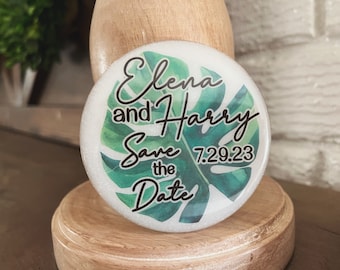Save the Date Magnet, Summer Save the Date, Monstera Save the Date, Destination Wedding Announcement, Wedding Favor, Event Save the Date