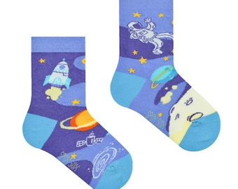 LITTLE ASTRONAUT | Kids Socks | mismatched colorful socks | colourful | funny | children & infant socks | unique patterned socks