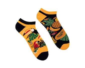 TROPICS | ankle | mismatched colorful socks | colourful socks | funny socks | women & men socks | crazy socks | patterned socks | crew socks