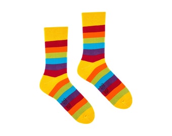 RAINBOW | premium quality colorful socks | colourful socks | funny socks | women & men socks | crazy socks | patterned socks | crew socks