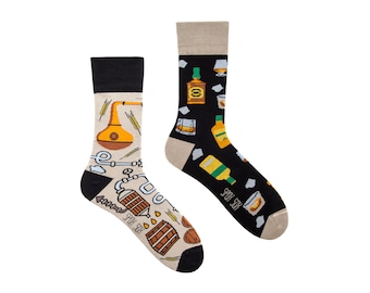 WHISKY | mismatched colorful socks | gift socks | colourful | funny | women & men socks | crazy | unique patterned sock