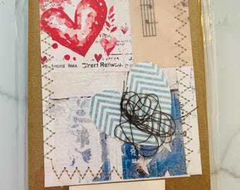 Quilted Cards 6 Set-Heart Strings Collection (americana-brown)
