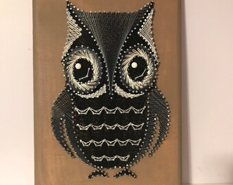 Owl (Forest Animal, Birds, Nature, Home Decor, Wall Decor, String Art)