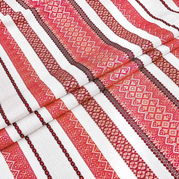 Red Ukrainian Fabric Etsy