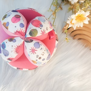 Coton bio, boule de puzzle Montessori, hochet pour bébé, jouet sensoriel pour baby shower, boule de préhension pour bébé fille, produits haut de gamme pour bébé