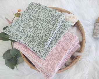 GOTS-certifierat våtservetterset, ekologisk muslinduk och ekologisk bambuhandduk, babyshowerpresent, miljövänlig present, våtservetter för bebisar
