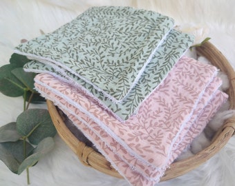 ORGANIC Bamboo Wipes set, GOTS Certified muslin Face Wipes, Square pads, Soft Reusable Cotton Pads, reusable, Beauty Wipes, cotton, eco