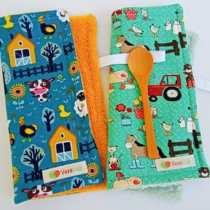 Servilletas de tela OEKO-TEX, Servilletas sin papel, servilletas escolares, servilletas de algodón orgánico, toalla de baño para niños pequeños, servilletas para lonchera, servilletas lavables