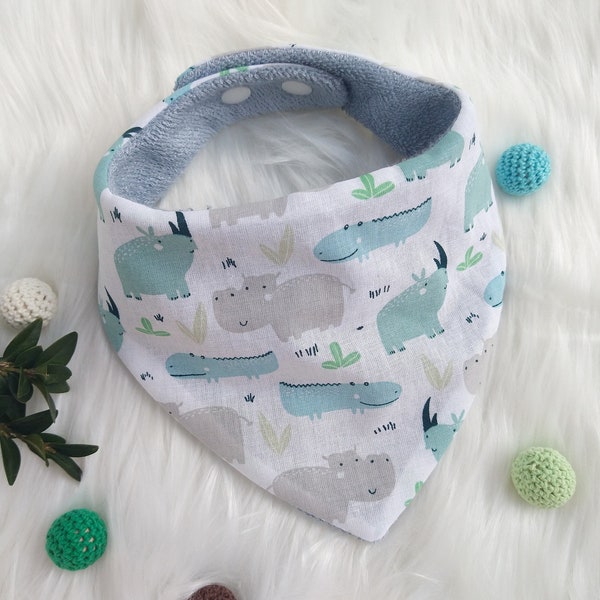 Bavoir bandana bébé, bavoir animaux, bavoir bave pour bébé garçon, burp cocodrile, cadeau baby shower, accessoires bébé garçon, thème crocodile