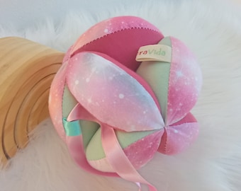 Różowa piłka dla niemowląt, piłka takane dla dziewczynek, piłka dla niemowląt montessori, prezent na baby shower, piłka do chwytania, piłka do aktywności dla niemowląt, zabawka dla niemowląt
