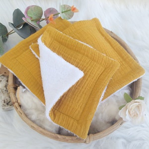 ORGANIC Bamboo Wipes set, GOTS Certified muslin Face Wipes, Square pads, Soft Reusable Cotton Pads, reusable, Beauty Wipes, cotton