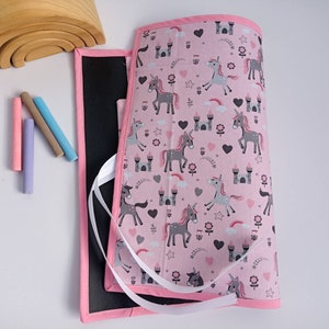 Pizarra enrollable portátil para niños, regalos para niñas, tapete de tiza, juguetes para niños pequeños Montessori, materiales de vida prácticos Montessori, regalo ecológico