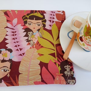 Tovaglioli Frida Khalo per bambini, tovaglioli scolastici, asciugamani non di carta, tovaglioli di cotone per bambini piccoli, asciugamani per neonati, salviette di stoffa riutilizzabili, garza multiuso