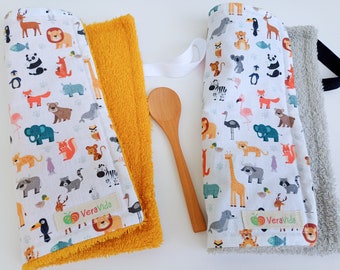 Kids Cloth Napkins, Reusable Cotton Terry Towels, Woodland Animals