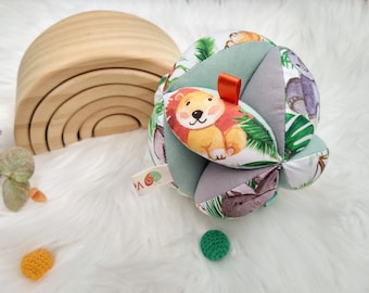 Animals montessori ball, puzzle ball, Gripping ball, stroller toy, baby sensory toy, gender neutral gift, baptism gift for nephew
