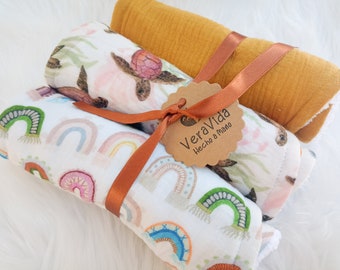 Ensemble de chiffons à roter, chiffon d’épaule pour bébé, tissu de rot en mousseline biologique, cadeau de baby shower, imprimé tortue, chiffon à bouche pour bébé, chiffons absorbants à cracher