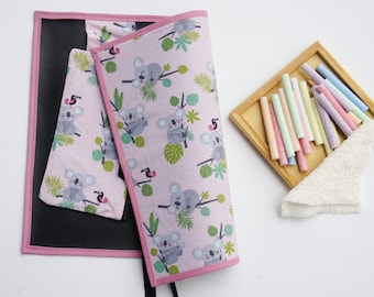 Kreide Zeichen Matte, Kinder Kreide Zeichenmatte, Koala Geschenk, Roll-up Kreide, Handschrift Reisespiel, Montessori Praktisches Leben Material, Öko Geschenk