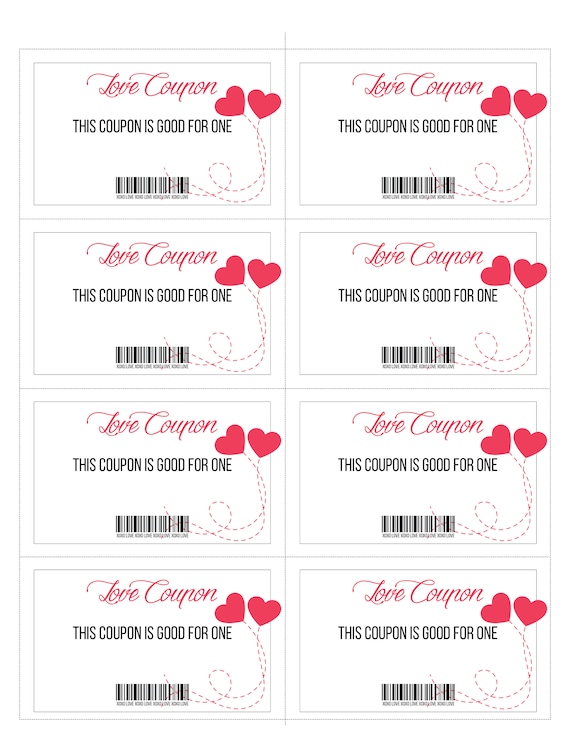 40 Love coupon italiano, modificabili e stampabili, per San Valentino nel  2024