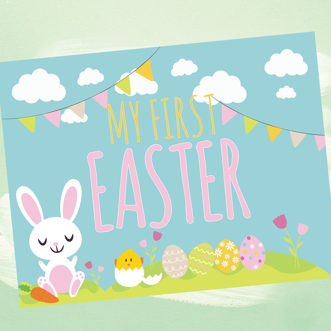 First Easter Signs My First Easter Print, Instant Download, Colorful Easter, Photo Prop ...