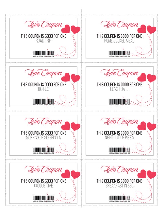 Tagliandi, 24 coupon stampabili, regali di San Valentino stampabili,  scaricabili, Download immediato, regalo per lei, regali per lui, giorno di San  Valentino l'amore -  Italia