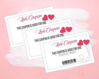 Love Coupons, 24 Printable Coupons, Valentine Printable, Downloadable Gifts, Instant Download, Gift For Her, Gift For Him, Valentine's Day
