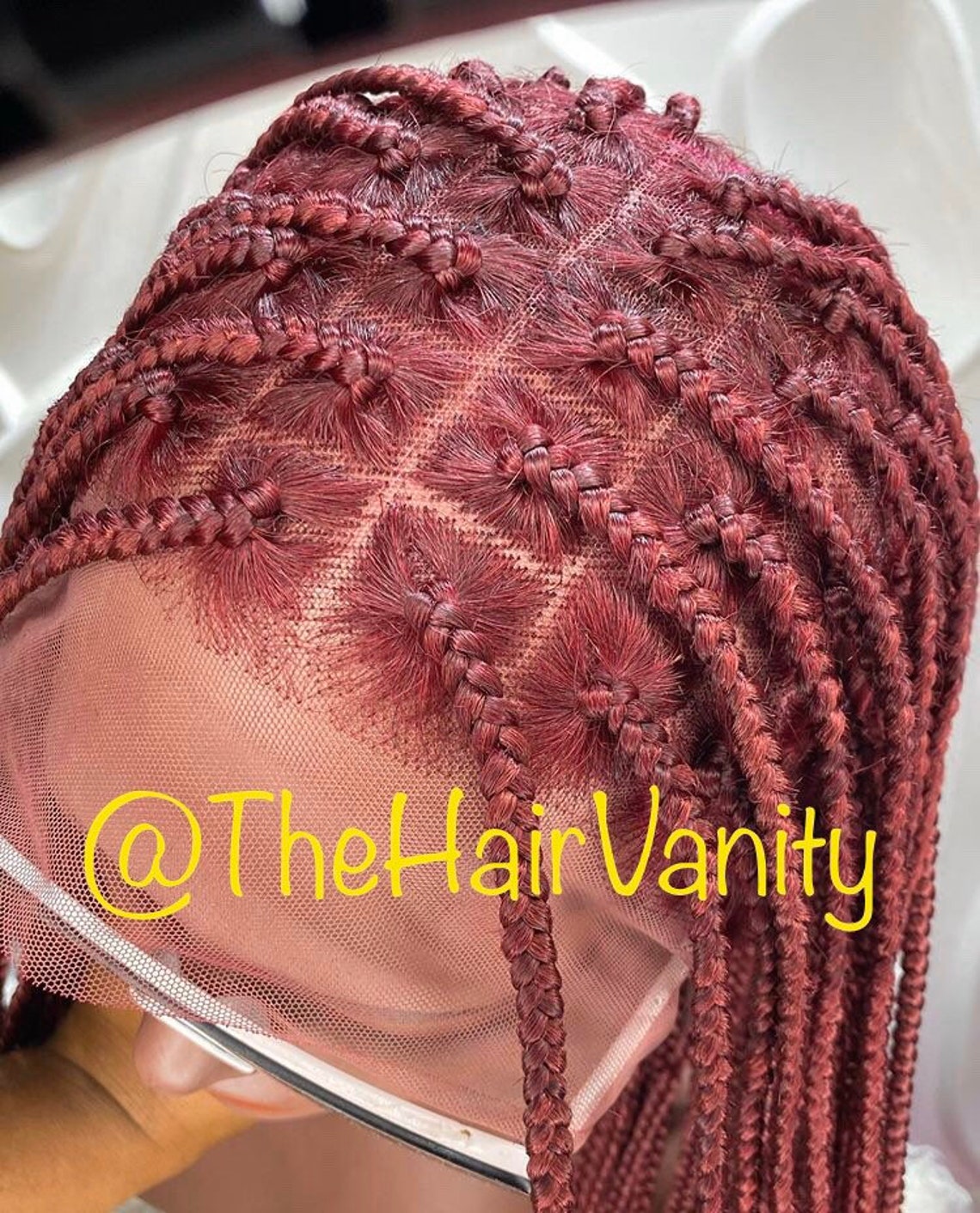 Luxury Knotless Box Braids Burgundy Wine Full Lace Freestyle Etsy