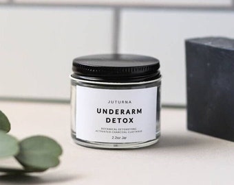 Underarm Detox Mask | Charcoal Armpit Deodorant | Natural Deodorant Set | Activated Charcoal + Clay + Flowers |  Detoxifying | Vegan