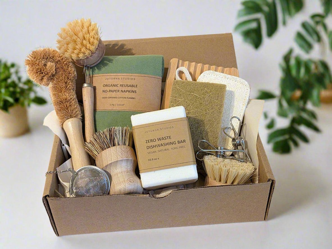 Zero Waste Dishwashing Bundle: Solid Soap, Brushes & Organic Napkins
