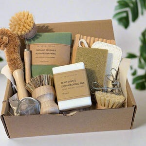 Zero Waste Dishwashing Bundle: Solid Soap, Brushes & Organic Napkins