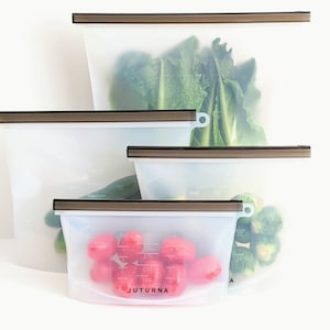Buy Silicone Reusable Storage Food Bags Pack Set Zero Waste Travel Food Bag Water Proof Freezer Microwave Safe Online in India Etsy