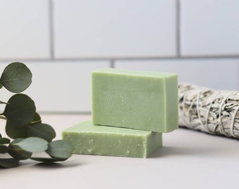 Eucalyptus Sage Green Clay Soap | Facial Body Soap | Natural Cleansing Soap | Green Soap | Vegan