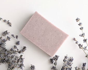 Lavender Geranium Clay Sea Salt Soap Bar | Natural Handmade Soaps | Gift for Her | Scented