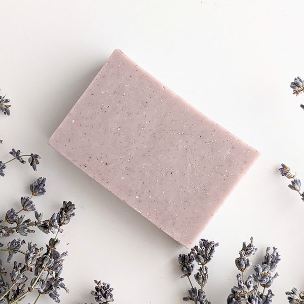 Lavender Geranium Clay Sea Salt Soap Bar | Natural Handmade Soaps | Gift for Her | Scented