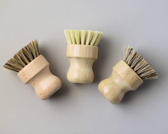 Natural Bamboo Kitchen Cleaning Pot Scrubber Brush Zero Waste Dishwashing Brush Eco Friendly Plastic Free  Biodegradable Juturna