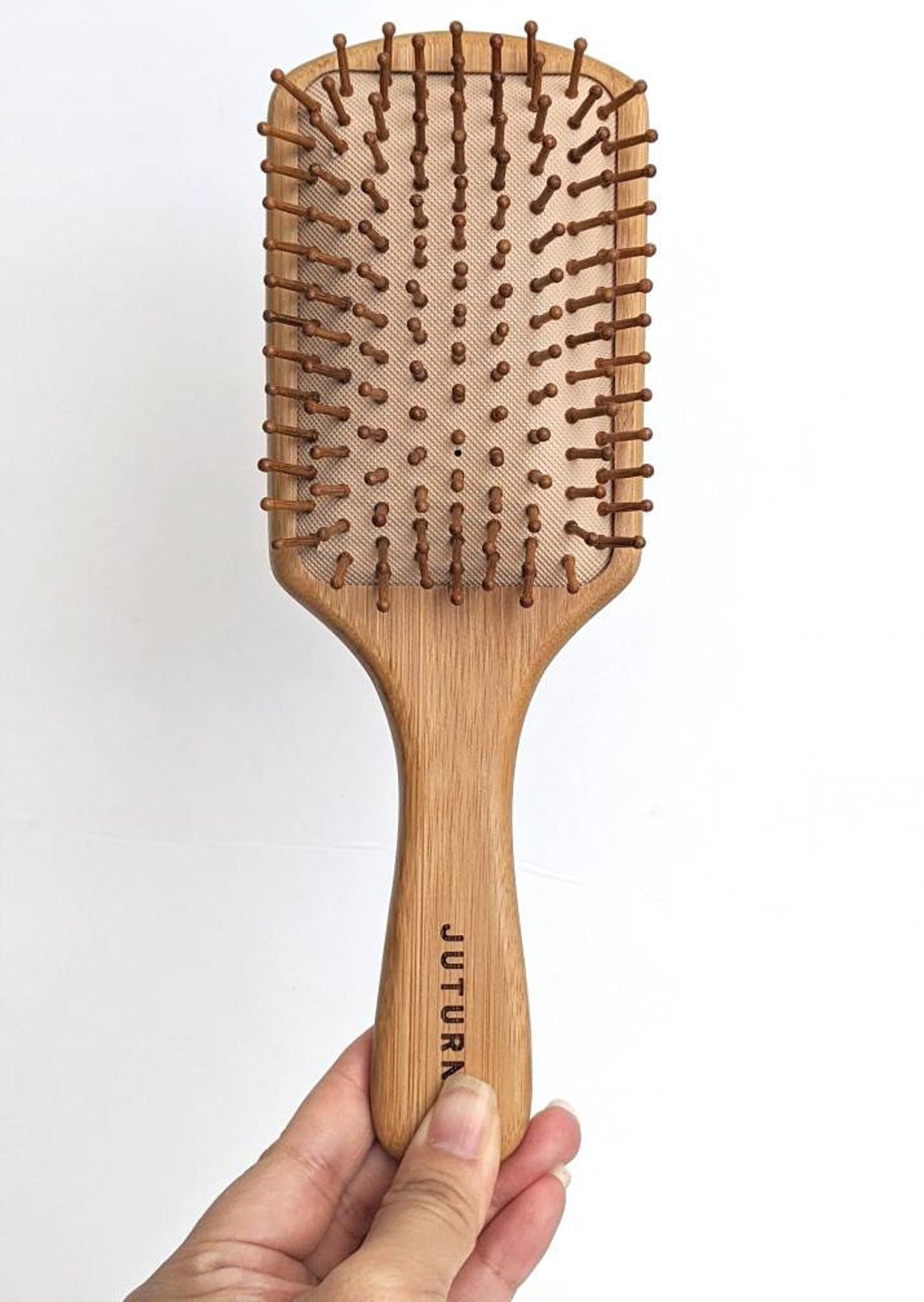 Natural Vegan Bamboo Wood Hair Brush Detangler Scalp Etsy