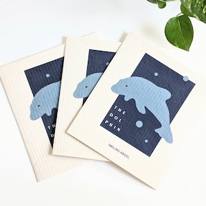 Dolphin Swedish Dish Cloth Towel | Reusable Paper Towel | Zero Waste | Eco-Friendly Kitchen Products | Plastic Free Reusable Towel