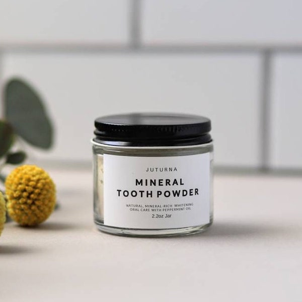 Natural Remineralizing Tooth Powder | Whitening Toothpaste | Zero Waste Products | Eco Friendly Product | Refillable Jar | Peppermint