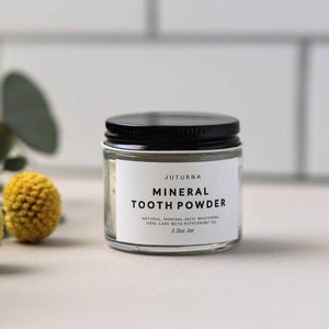 Natural Remineralizing Tooth Powder | Whitening Toothpaste | Zero Waste Products | Eco-Friendly Product | Refillable Jar | Peppermint