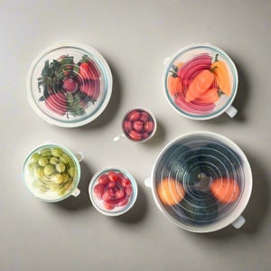 Set of 6 Silicone Bowl Covers  | Plastic Free & Eco-Friendly Products | Reusable Kitchen Products | Zero Waste Products