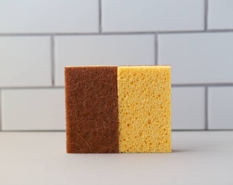 Natural Coconut Husk Cellulose Cleaning Sponge |  Zero Waste Kitchen Cleaning | Eco Friendly Sponge Cloth