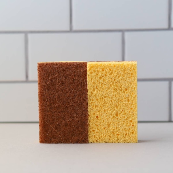Natural Coconut Husk Cellulose Cleaning Sponge |  Zero Waste Kitchen Cleaning | Eco Friendly Sponge Cloth