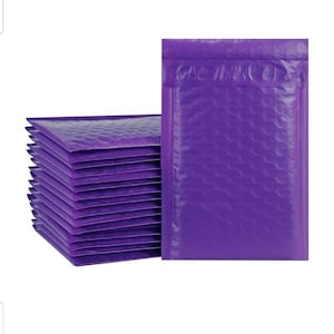 Bubble Mailers 4x8 Purple Padded Poly Envelopes #000 4 x 8 inch Mailing Shipping Bag Lightweight Waterproof Self Adhesive Sealing