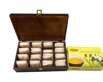 Tea Chest, Tea Caddy, Adjustable Tea Storage Box, Tea Bag Organizer, Wooden Tea Box, Gifts For Her Gifts For Family Gifts For Mom