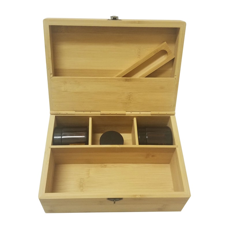 Locking Stash Box Combo Wooden Stash Box With Herb Grinder Etsy New