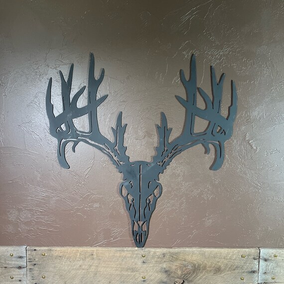 Deer Skull and Antlers Plasma Cut Metal Art CNC - Etsy