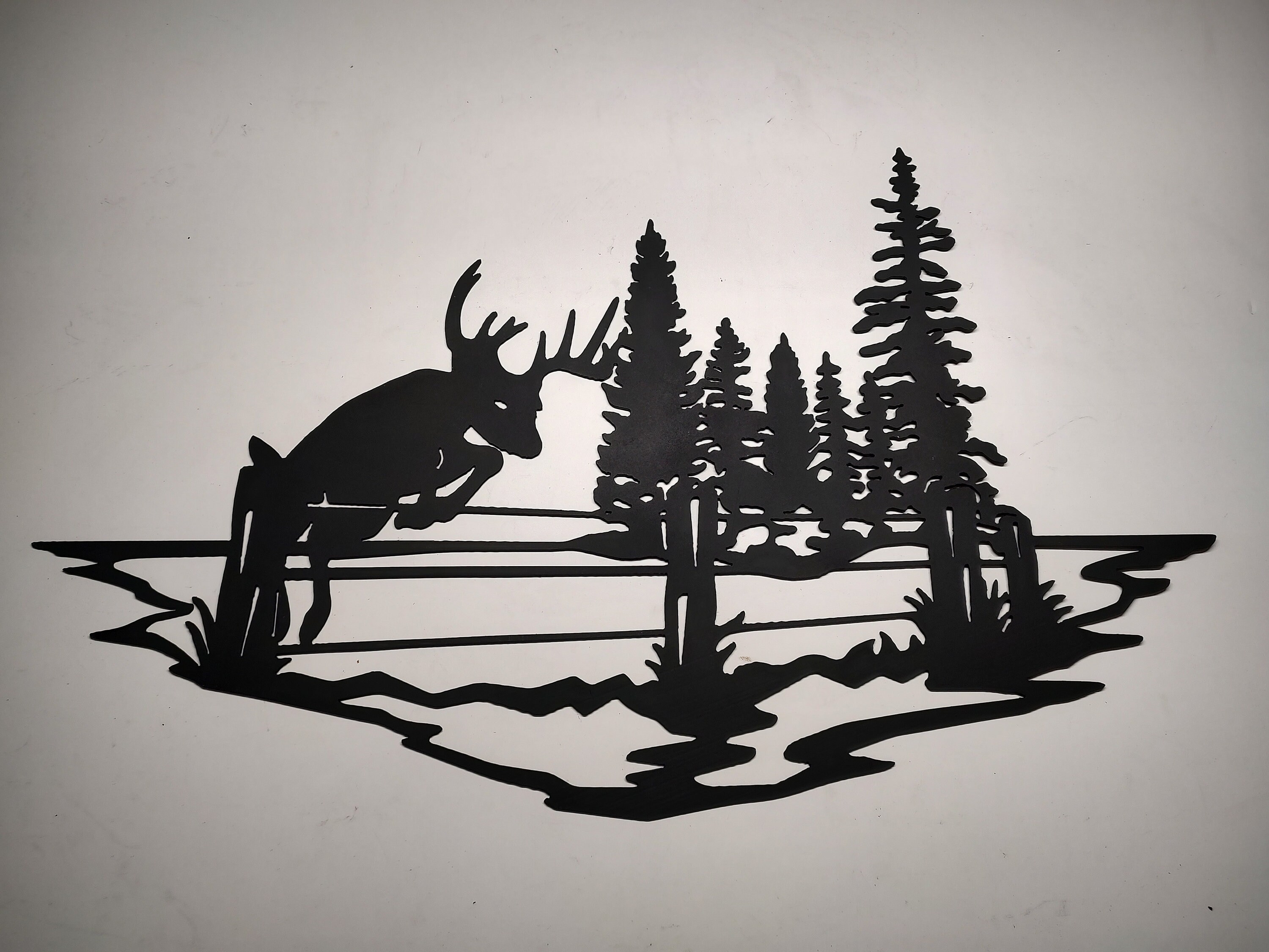 Big Whitetail Buck Jumping Fence 34