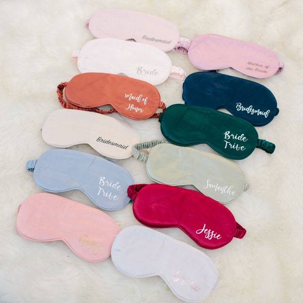 Customized Eye Masks Personalized Sleeping Masks Customized Satin Eye Masks Bachelor Party Gifts Bridesmaid Proposal Gifts Bridesmaid Gifts